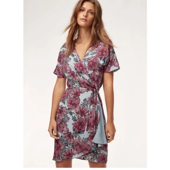 Babaton Wallace floral wrapped dress - Picture 2 of 5